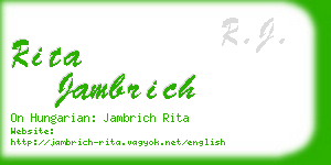 rita jambrich business card